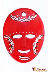 Dekorační maska červená s černobílým zdobením